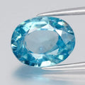 3.40ct 10x8mm VS Oval Natural Blue Zircon - Gentle Heat, Cambodia Gemstone