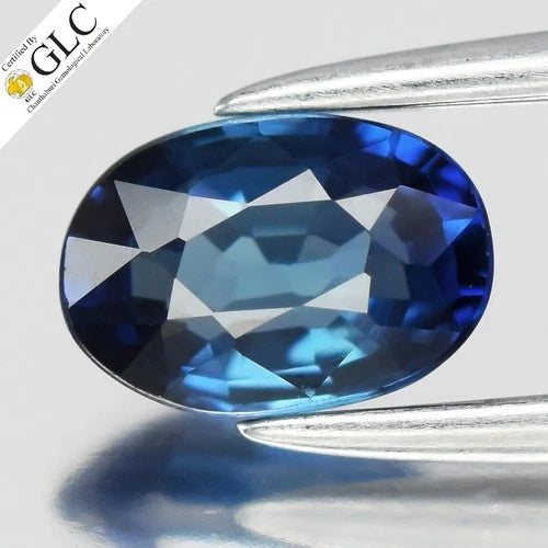 GLC CERTIFIED 0.65ct VVS Oval Natural Blue Sapphire - Unheated, Africa Gem