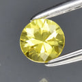 0.32ct 4mm VVS Round Brilliant Greenish Yellow Sapphire Gemstone, Thailand