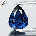 GLC CERTIFIED 0.57ct VVS Pear Natural Blue Sapphire - Heated, Africa Gemstone