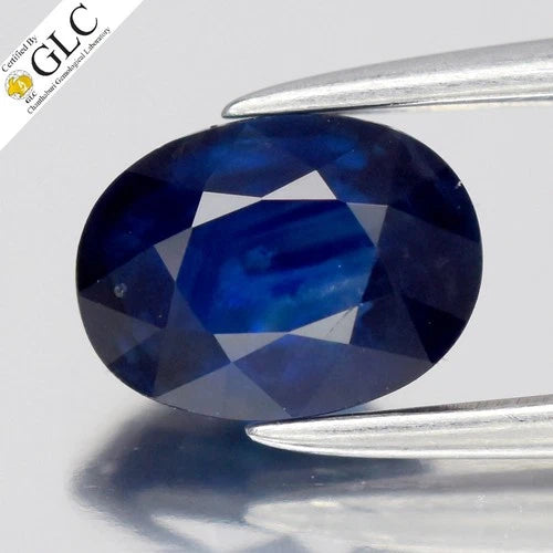 GLC CERTIFIED 1.01ct Oval Natural Blue Sapphire - Heated, Africa Gemstone