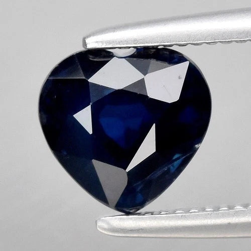 1.15ct 6x5.7mm Heart Unheated Medium Blue Sapphire Gemstone, Africa