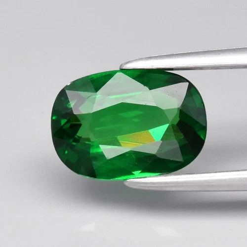 1.12ct 8x5.6mm VS Cushion Natural Green Tsavorite Garnet, Tanzania