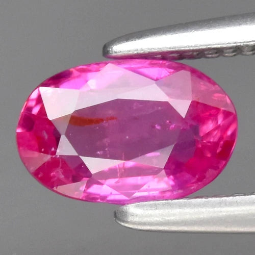 CERTIFICATE Incl.* 0.58ct Oval Natural Unheated Purple-Red Ruby, Gemstone