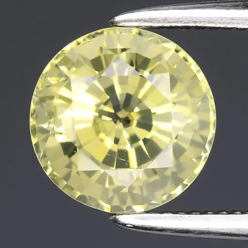 1.28ct 6.7mm IF Round Natural Lemon Quartz - Superb, Africa Gemstone