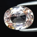 1.17ct 7x5.5mm VVS Oval Natural Light Yellow-Pink Sapphire Gemstone *Heated