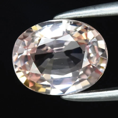 1.17ct 7x5.5mm VVS Oval Natural Light Yellow-Pink Sapphire Gemstone *Heated