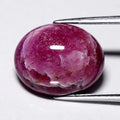 12.89ct Oval Cabochon Purplish Red Ruby - Heated Glass Filled, Africa Gemstone