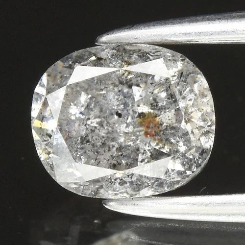 0.71ct Oval Natural Untreated AAA Fancy Galaxy Salt & Pepper Diamond I1