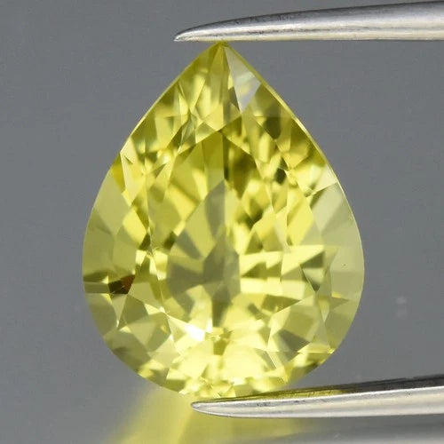 3.05ct 11.3x9mm IF Pear Natural Lemon Quartz - Elegant, Africa Gemstone