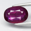 0.78ct 7x5mm Oval Purplish Red Ruby - Unheated Madagascar Gemstone