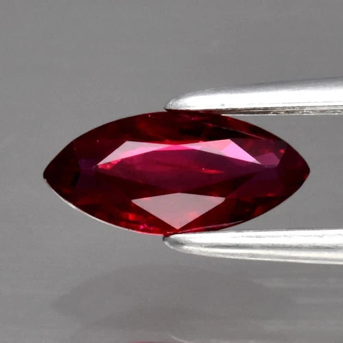 0.48ct 7.4x3.6mm Marquise Natural Red Ruby Gemstone Unheated Mozambique