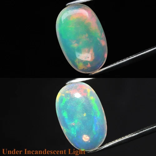 4.18ct 17x11.2mm Oval Cab Natural Play-of-Color Crystal Opal Gemstone Ethiopia