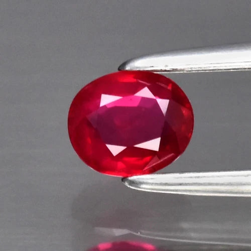 0.37ct 4.6x4mm Oval Natural Pinkish Red Ruby Gemstone Unheated Mozambique