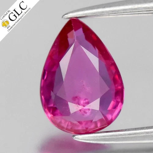 GLC CERTIFIED 0.81ct VS Pear Natural Pink Sapphire - Unheated, Mozambique Gem