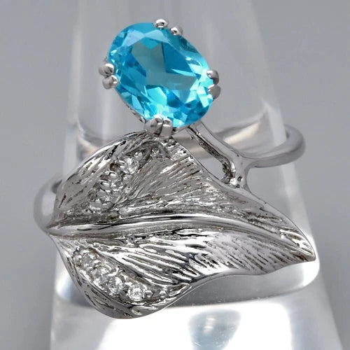 Natural Topaz Cubic Zirconia Fashion Ring 2.00ct in 925 Sterling Silver