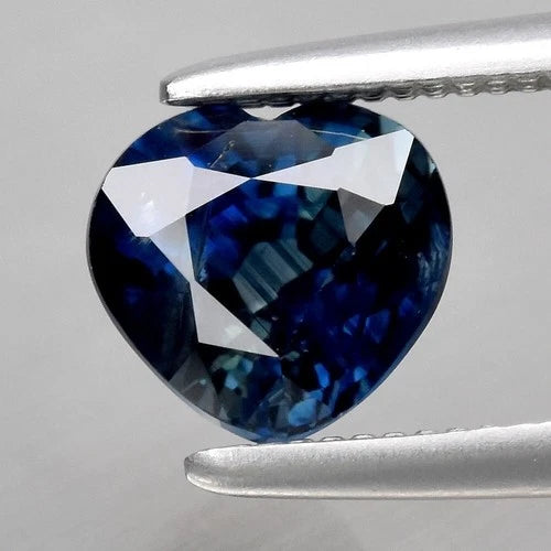 1.17ct 6x5.5mm Heart Unheated Blue Sapphire Gemstone, Africa