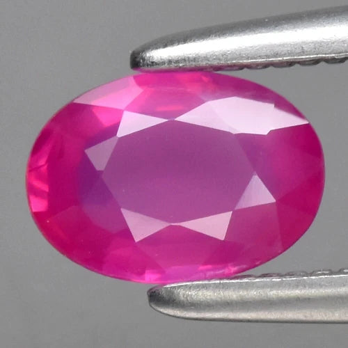 CERTIFICATE Incl.* 0.49ct Oval Natural Unheated Purple-Red Ruby, Gemstone