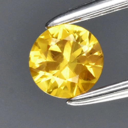 0.29ct 4mm VS Round Brilliant Yellow Sapphire Gemstone, Thailand