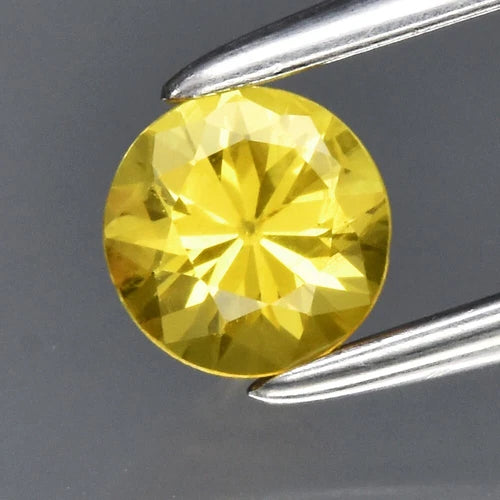 0.33ct 4mm VS Round Brilliant Yellow Sapphire Gemstone, Thailand