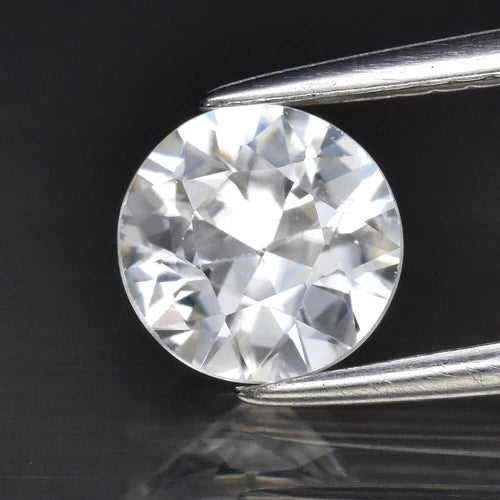 1.46ct 6.5mm VS Round Brilliant Natural Gentle Heat White Zircon, Africa