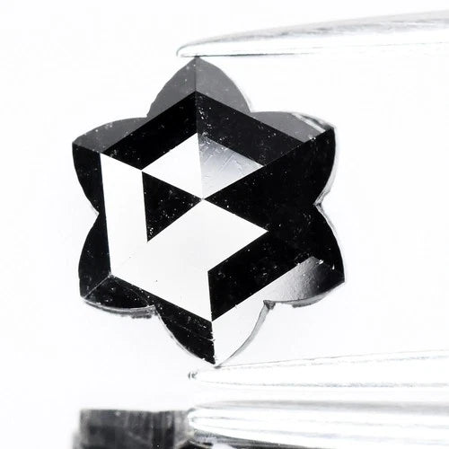 2.51ct 9.72x9.6mm Flower Natural Treated Fancy Jet Black Diamond Opaque (AAA)