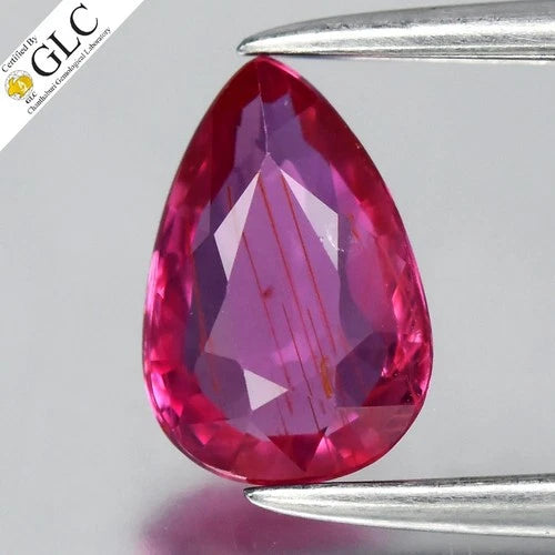 GLC CERTIFIED 0.73ct VS Pear Natural Pink Sapphire - Unheated, Mozambique Gem