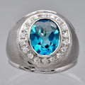 Natural Topaz Cubic Zirconia Fashion Ring 3.35ct in 925 Sterling Silver