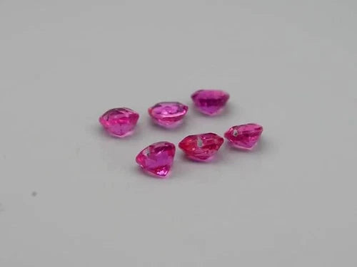 CERTIFICATE Incl.* 6pcs Lot 1.67ct t.w Heart Unheated Pink Sapphire, Gemstone - Video 1 of 1