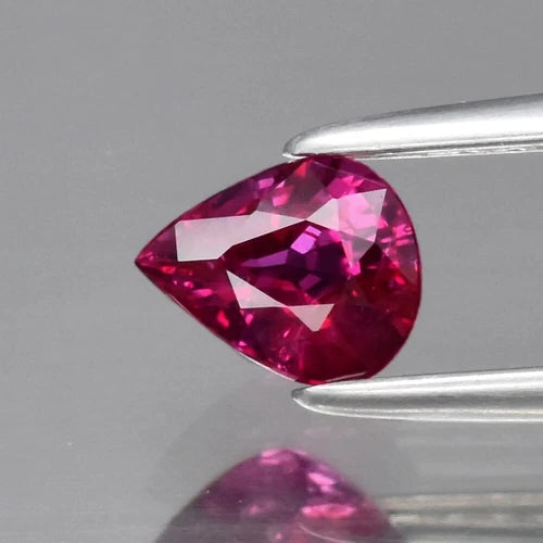 0.44ct 5x4mm Pear Natural Unheated Purplish Red Ruby Gemstone Mozambique