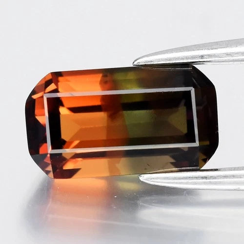 1.24ct 7.5x4.2mm Octagon Natural Bi Color Sapphire - Unheated, Tanzania Gem