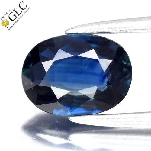 GLC CERTIFIED 0.97ct IF Oval Natural Blue Sapphire - Heated, Africa Gemstone