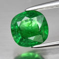 0.80ct 6x5.8mm Cushion Natural Shocking Green Tsavorite Garnet, Tanzania