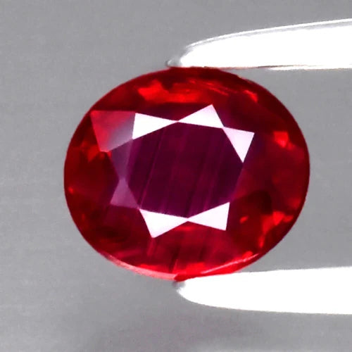 0.39ct 4.6x4mm Oval Natural Purplish Red Ruby Gemstone Unheated Mozambique