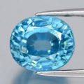 5.13ct 9x7.7mm VVS Oval Natural Blue Zircon - Gentle Heat, Cambodia Gemstone