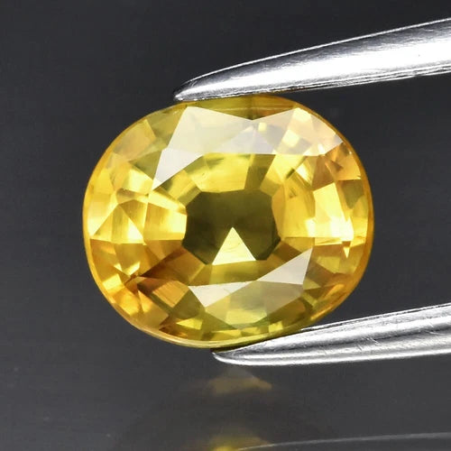 1.13ct 6.3x5.5mm VS Oval Yellow Sapphire Gemstone Thailand Superb!
