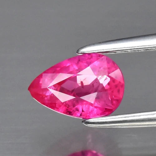 0.67ct 6.2x4.2mm Pear Purplish Pink Sapphire Gemstone Unheated Mozambique