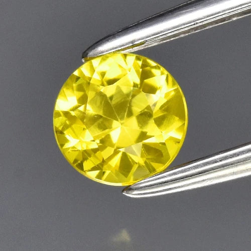 0.35ct 4mm VS Round Brilliant Yellow Sapphire Gemstone, Thailand