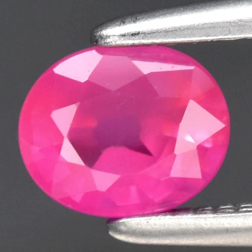 CERTIFICATE Incl.* 0.56ct Oval Natural Purple-Red Ruby Gemstone *Heated