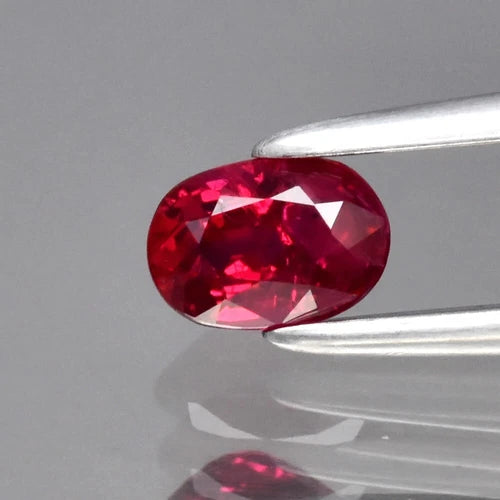 0.37ct 4.8x3.4mm Oval Natural Unheated Red Ruby Gemstone, Mozambique