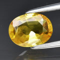 1.13ct 7.2x5.5mm Oval Yellow Sapphire Gemstone, Thailand