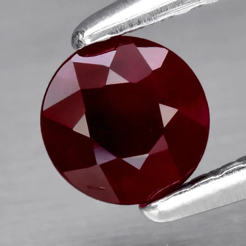 0.52ct 4.4mm Round Natural Red Ruby Gemstone Unheated Mozambique