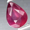 0.83ct 6.3x5mm Pear Natural Unheated Pinkish Red Ruby Gemstone, Mozambique
