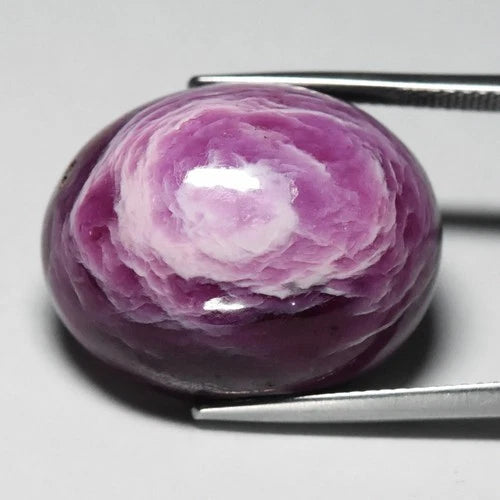 Big 52.08ct Oval Cabochon Purplish Red Ruby - Heated Glass Filled, Africa Gem