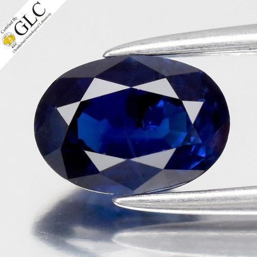 GLC CERTIFIED 1.00ct Oval Natural Blue Sapphire - Heated, Africa Gemstone