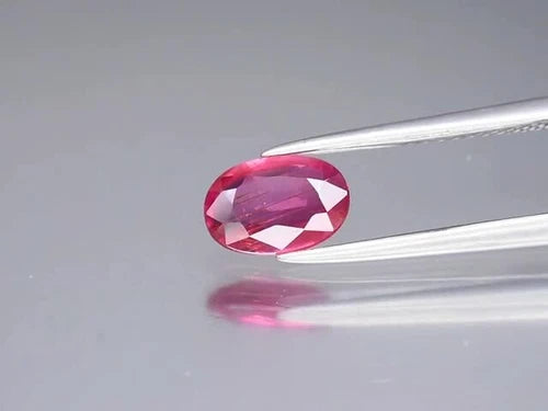 CERTIFICATE Incl.* 1.06ct Oval Natural Unheated Purplish Red Ruby, Mozambique - Video 1 of 1