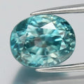 3.74ct VS Oval Natural Greenish Blue Zircon - Gentle Heat, Cambodia Gemstone