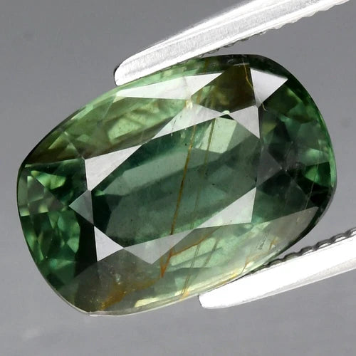 2.85ct 9.5x6.5mm Cushion Unheated Green Sapphire Gemstone, Australia