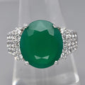 Natural Chalcedony Cubic Zirconia Fashion Ring 3.35ct in 925 Sterling Silver