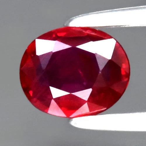 0.42ct 5x4.2mm Oval Natural Purplish Red Ruby Gemstone Unheated Mozambique
